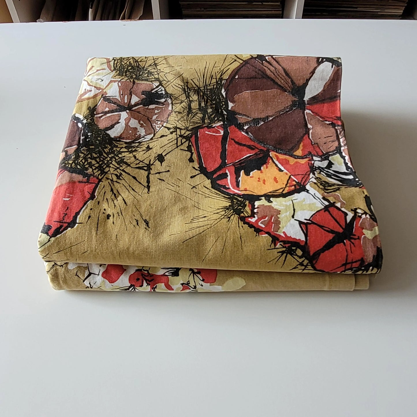 Pair of mid-century David Whitehead 'Midsummer' curtains, 46" x 84"