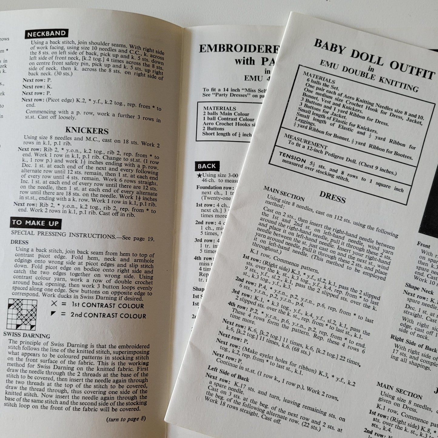 1970s Dolly Book by Emu B20 knitting & crochet patterns for doll's clothes dolls