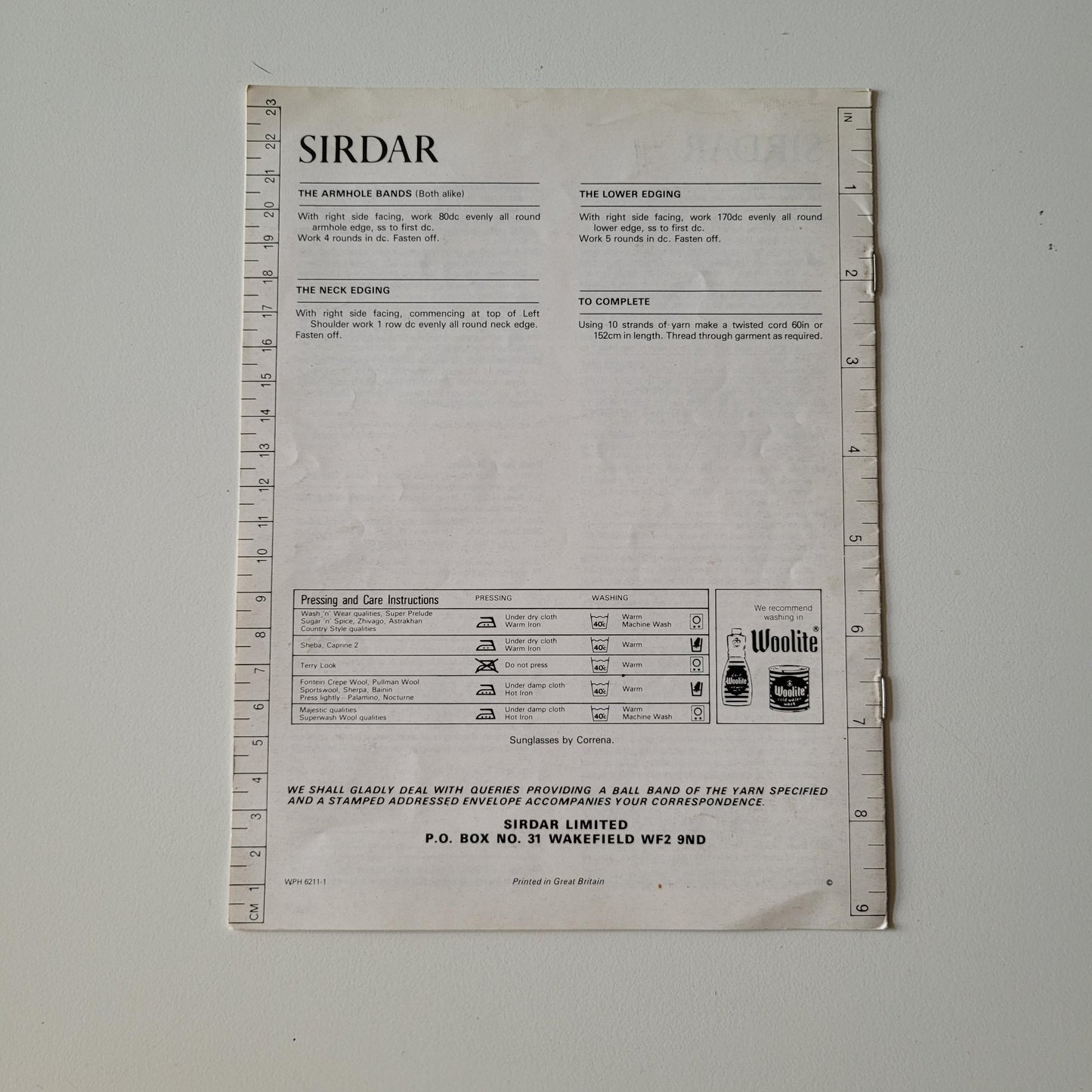 1980s Sirdar 6211 crochet pattern for "Terry Look" bikinis and cover-up, size XS