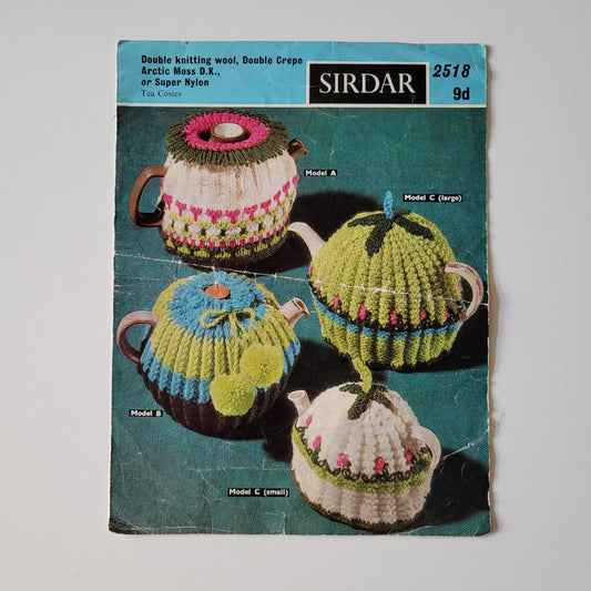 1960s Sirdar 2518 knitting pattern for tea cosies