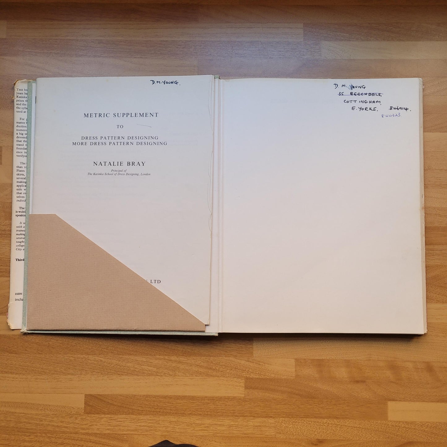 Dress Pattern Designing - the basic principles of cut & fit, by Natalie Bray (Hardback, 1970)