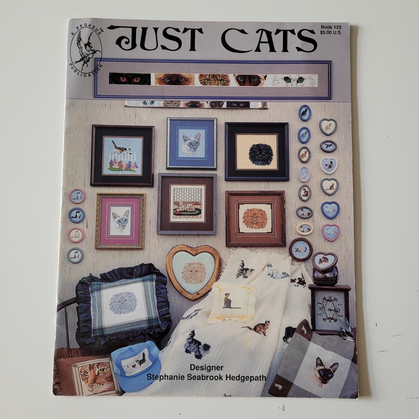 Just Cats Book 123 cross stitch pattern booklet, by Stephanie Seabrook Hedgepath (1985)