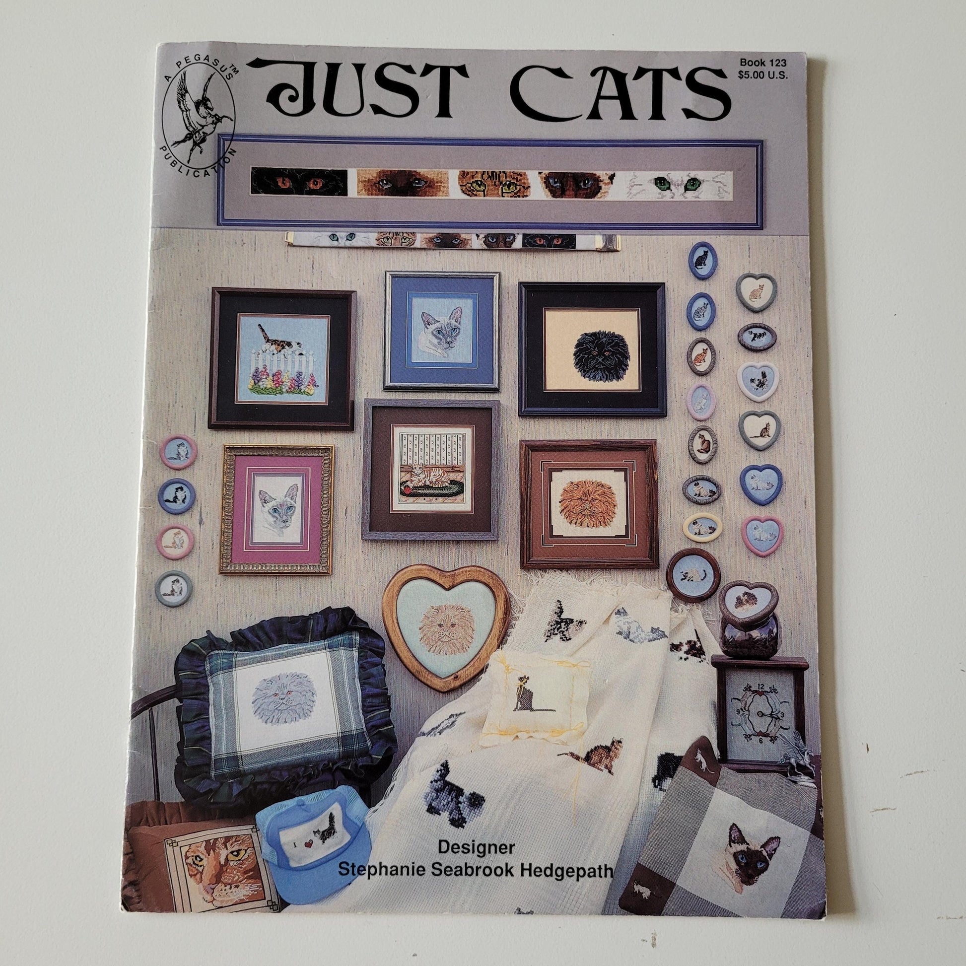 Just Cats Book 123 cross stitch pattern booklet, by Stephanie Seabrook Hedgepath (1985)