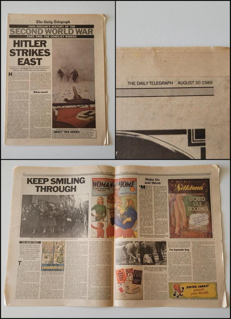 John Keegan's History of the Second World War, for The Daily Telegraph 1989; parts one to seven