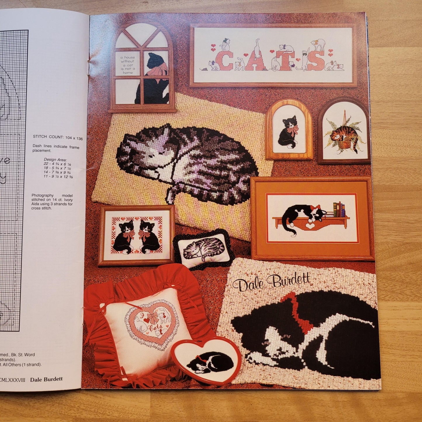 More Country Cats counted cross stitch pattern booklet, by Dale Burdett (1988)