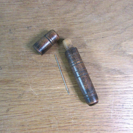 Antique (Victorian?) turned wooden needle holder