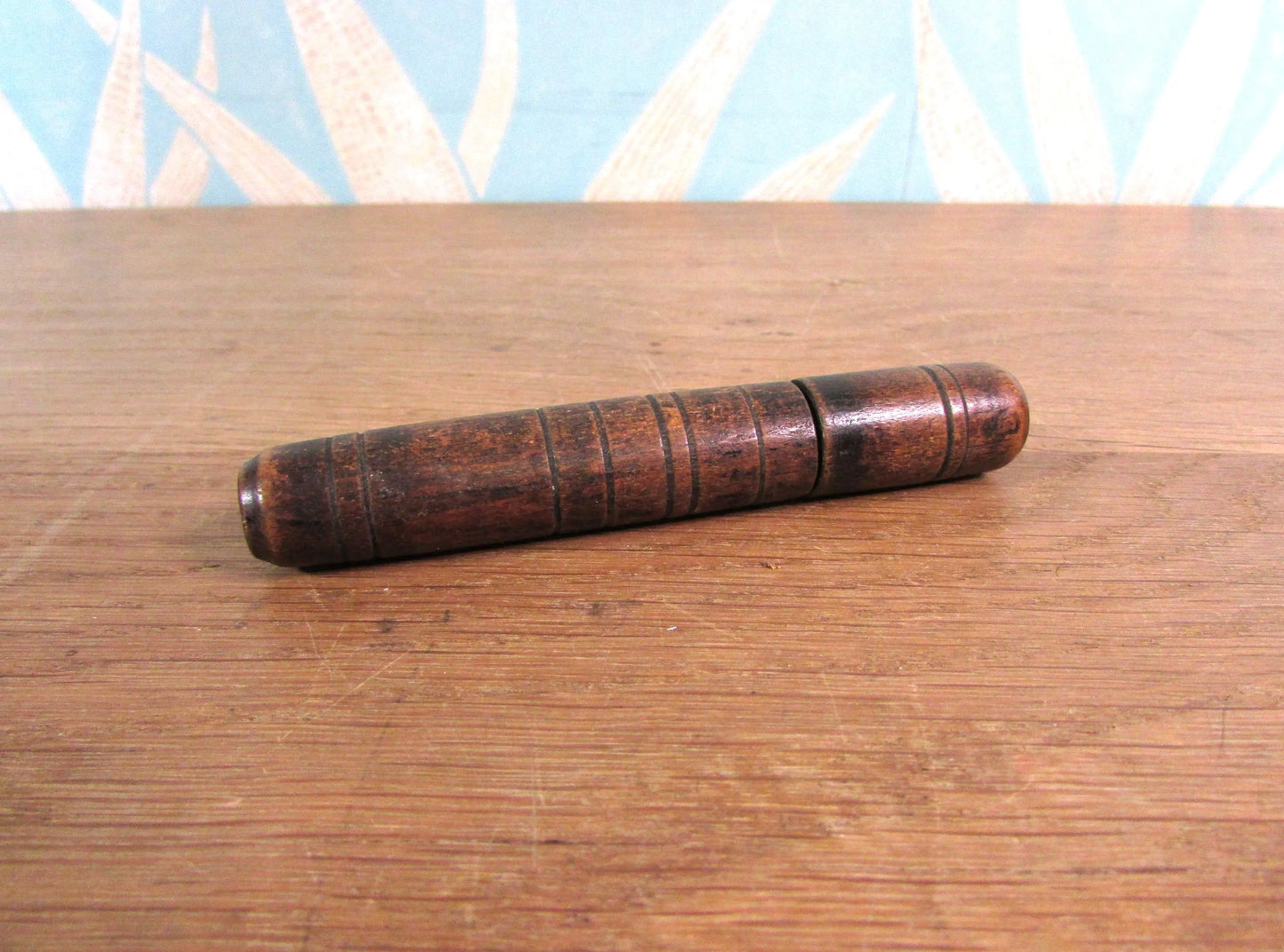 Antique (Victorian?) turned wooden needle holder