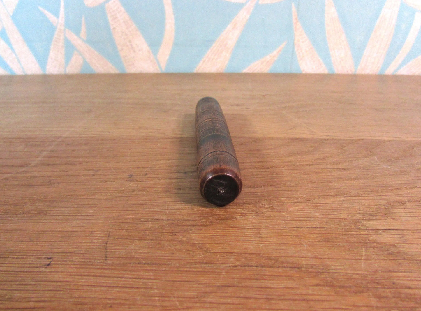 Antique (Victorian?) turned wooden needle holder