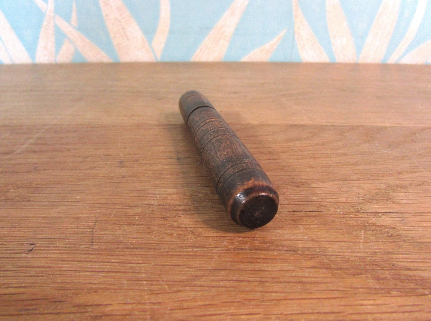 Antique (Victorian?) turned wooden needle holder