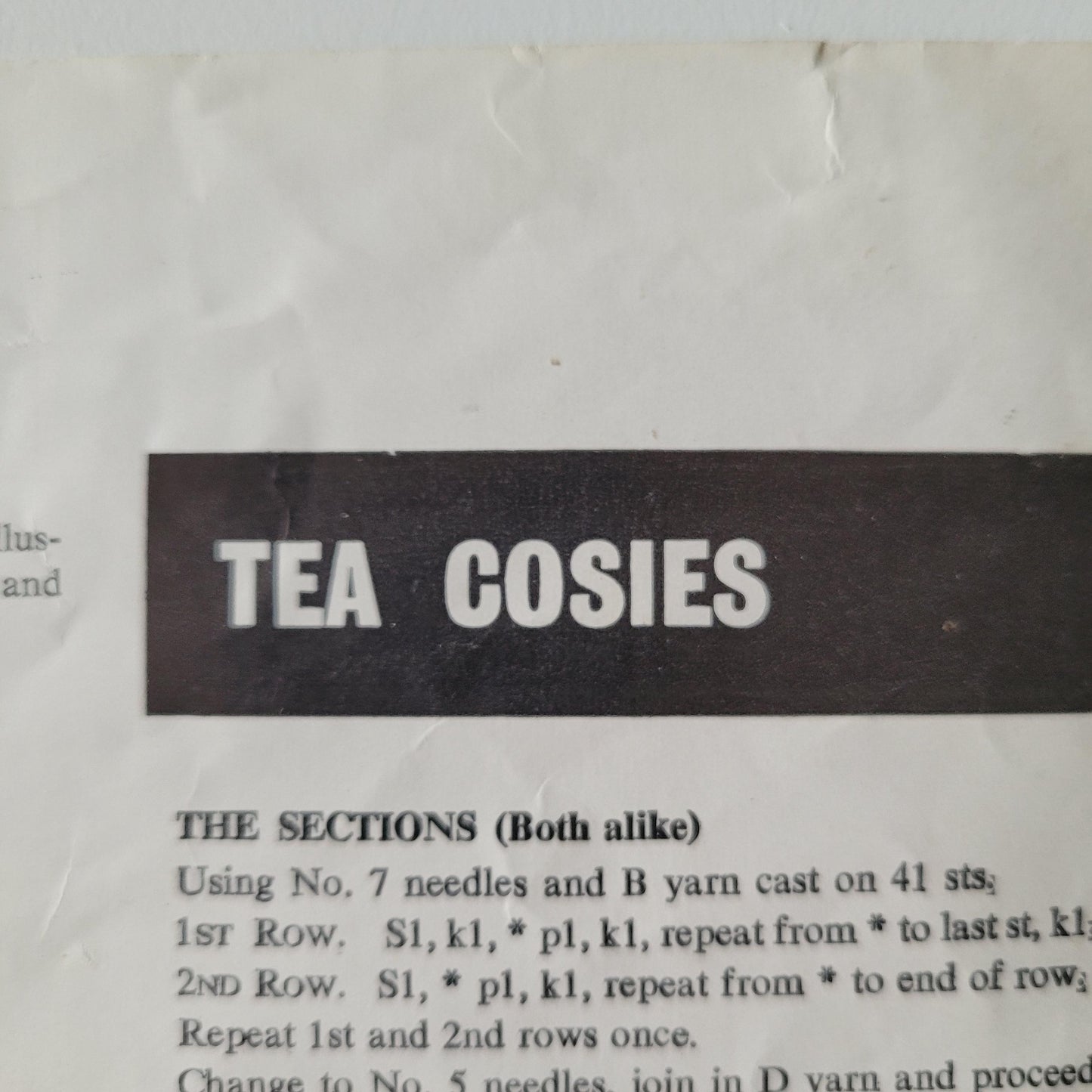 1960s Sirdar 2518 knitting pattern for tea cosies