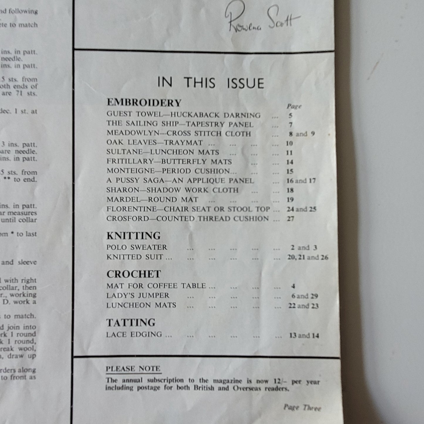 1968 Needlewoman & Needlecraft No.115 embroidery, crochet and knitting pattern magazine (includes oak leaves transfer)