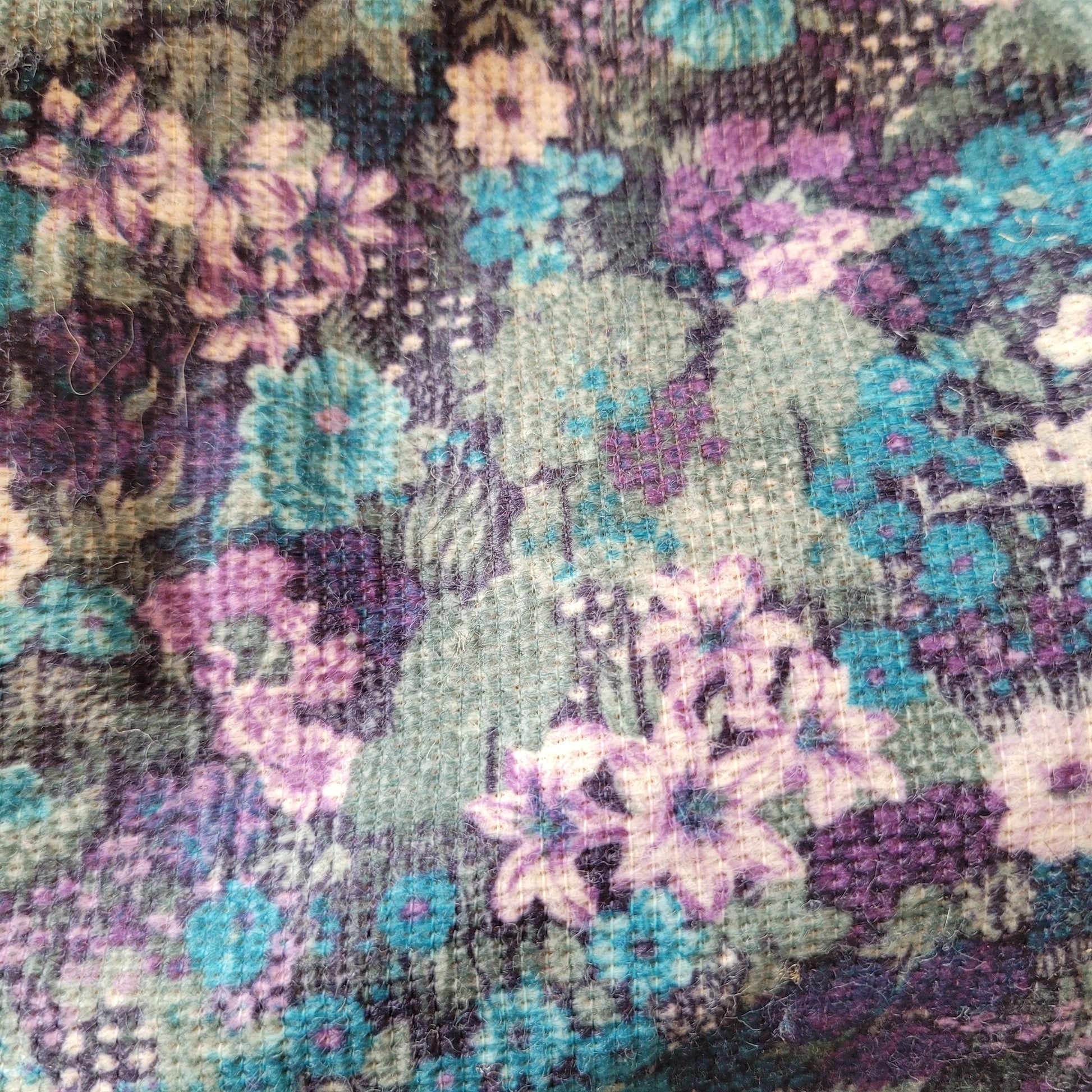 Vintage purple floral knitting bag