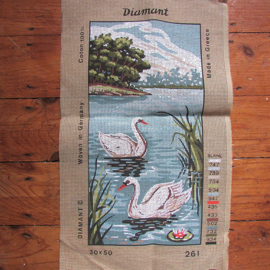 Diamant 261 Swans needlepoint printed tapestry (canvas only)