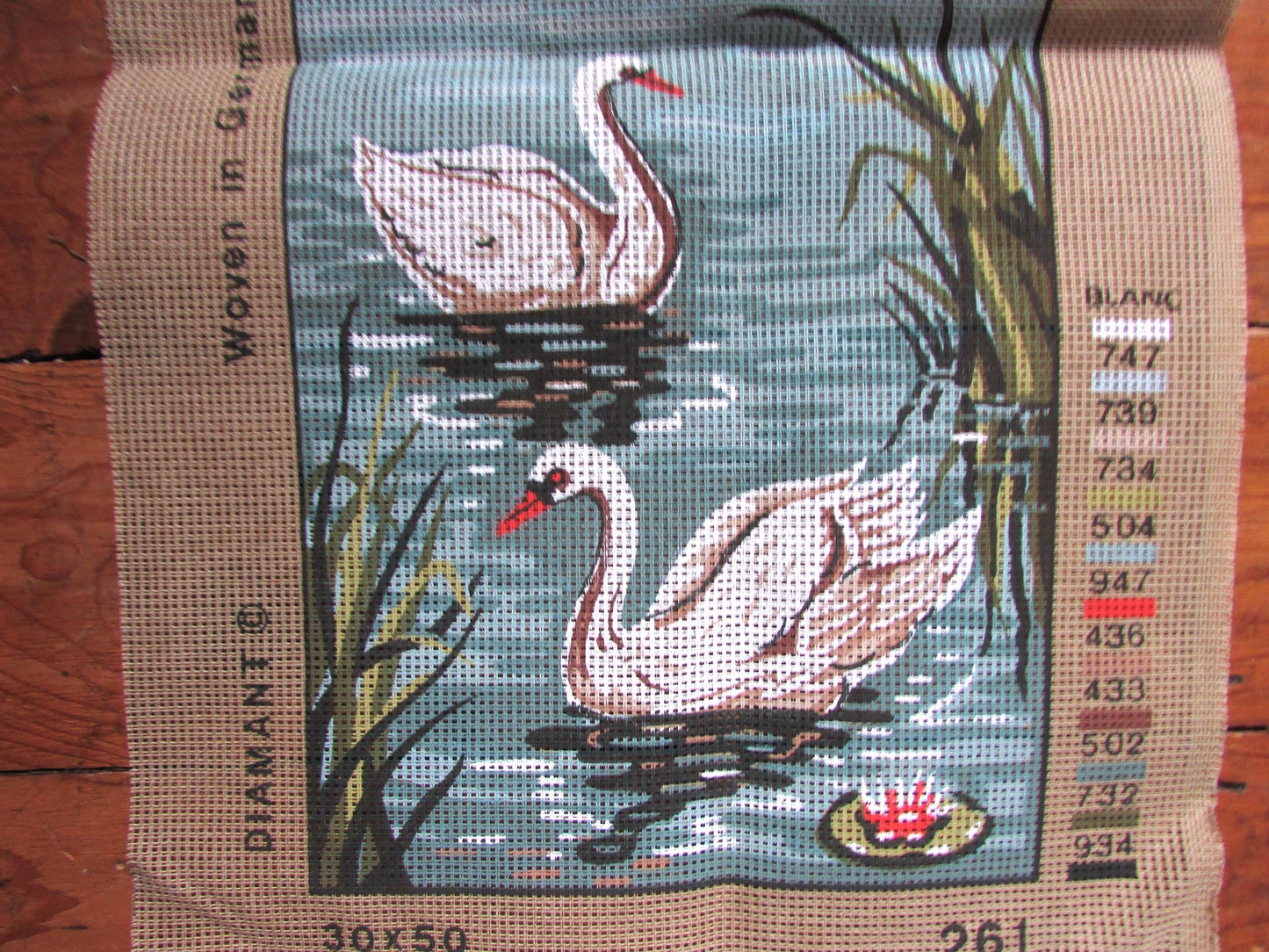 Diamant 261 Swans needlepoint printed tapestry (canvas only)