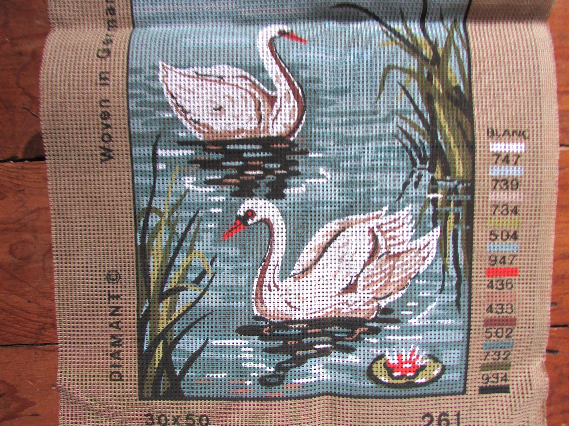 Diamant 261 Swans needlepoint printed tapestry (canvas only)