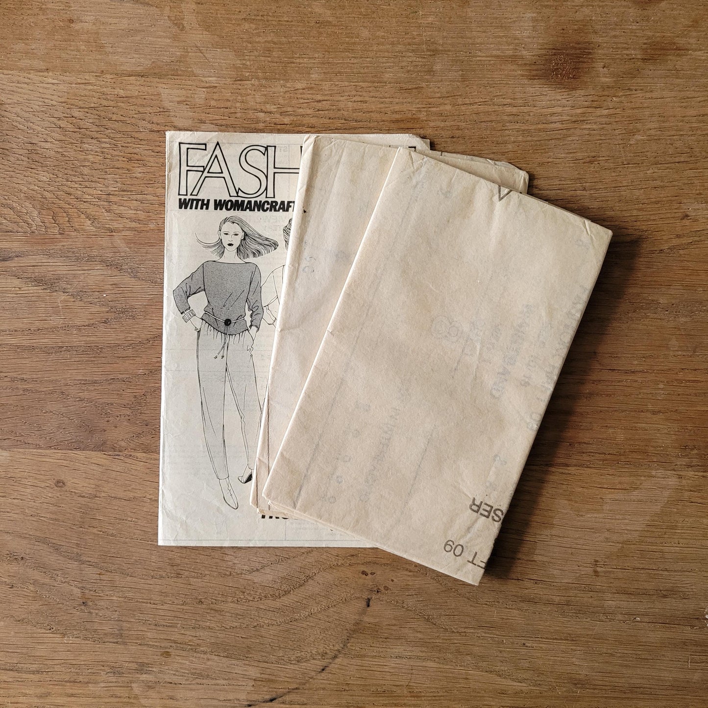 Uncut 1980s Fashioncraft with Womancraft No.9 sewing pattern for evening trousers & top, sizes 10 to 18 (complete)