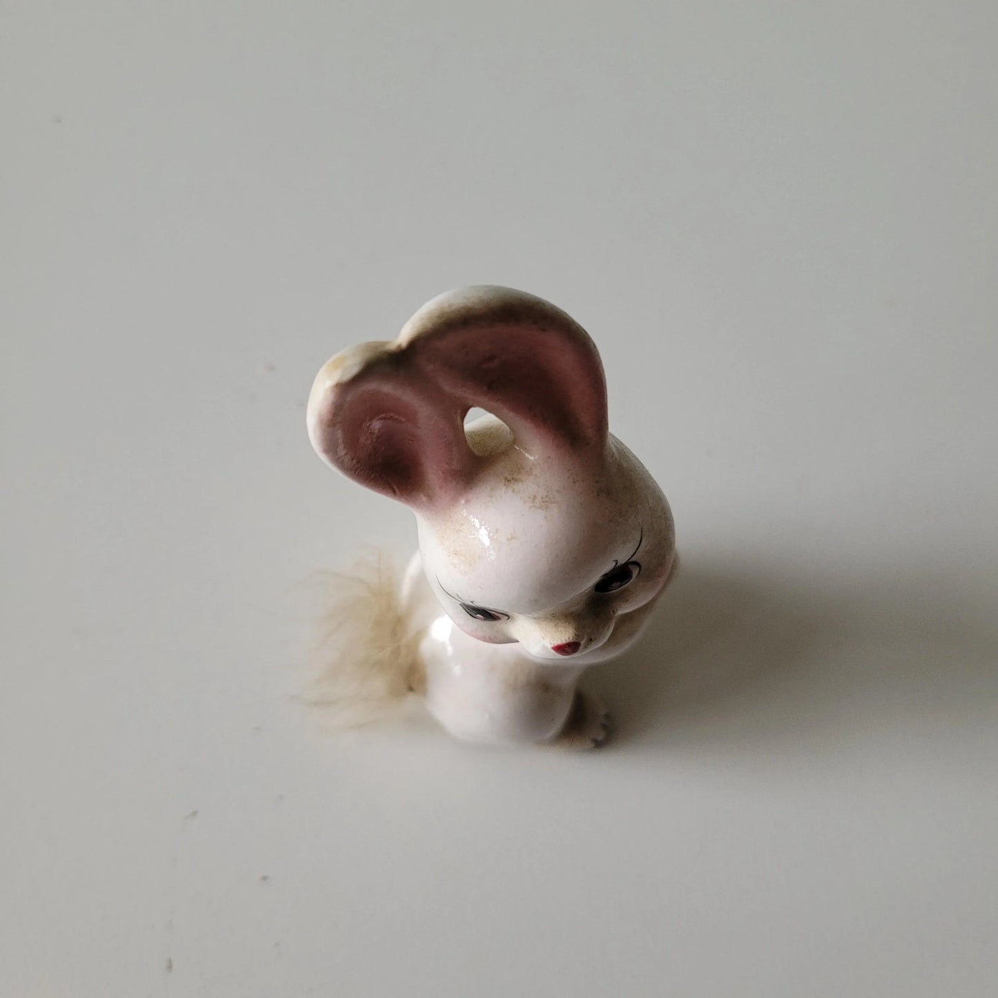 1950s Norcrest ceramic rabbit with fluffy tail