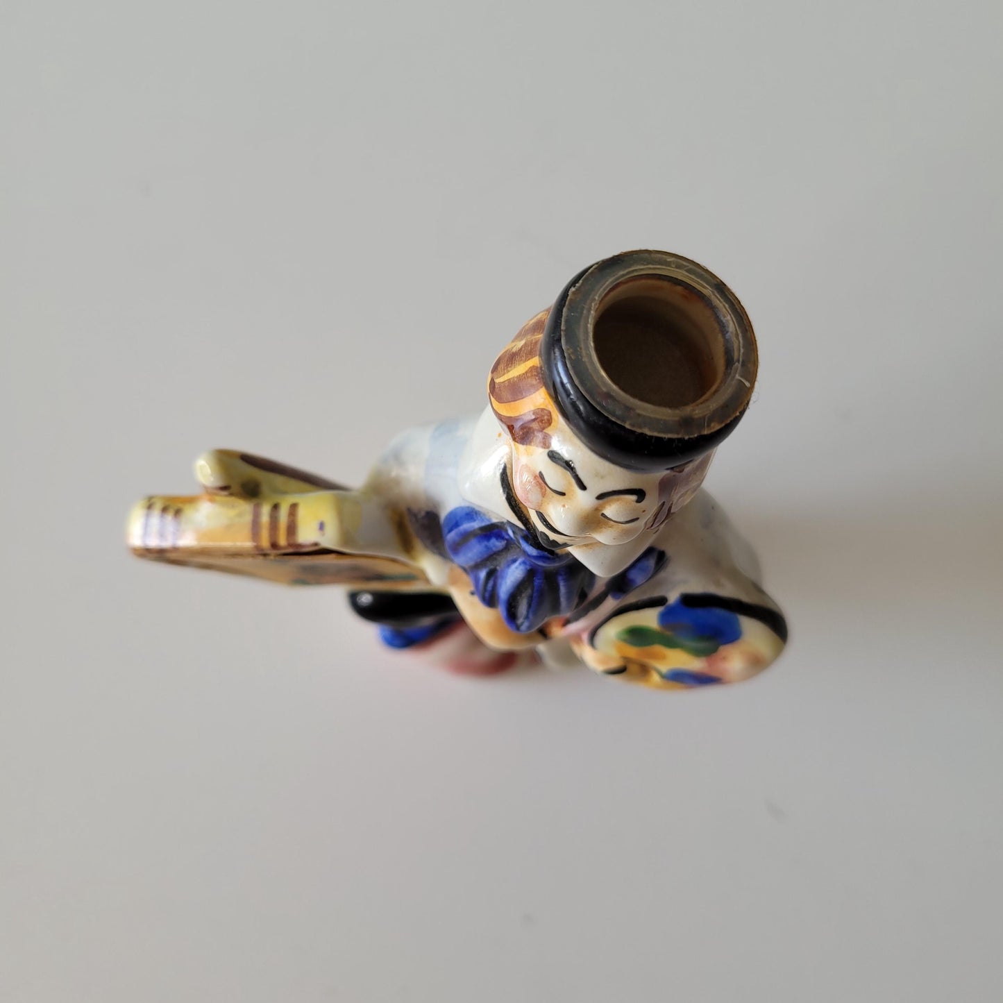 1960s Drioli miniature liquor bottle/decanter: artist & risqué painting, animated
