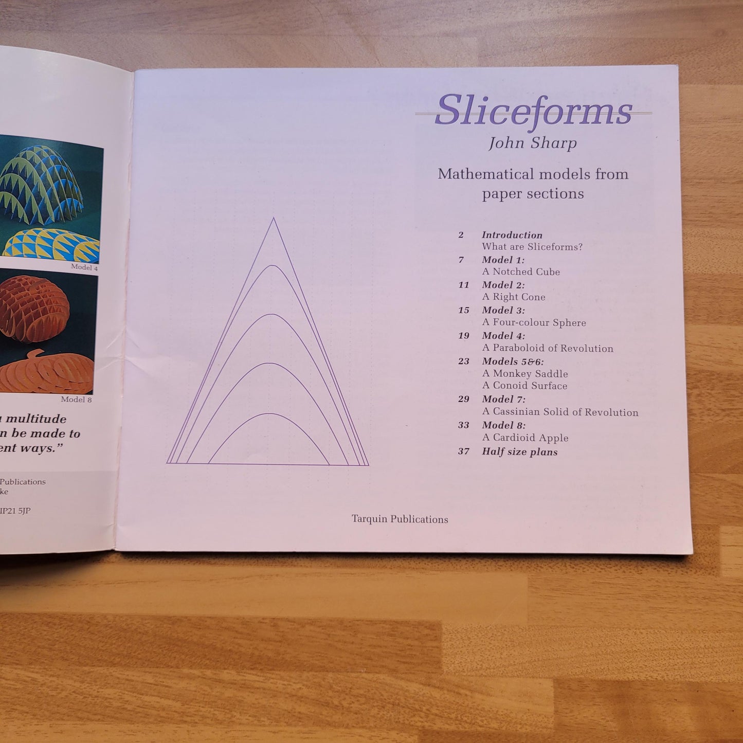 Sliceforms: Mathematical models from paper sections, by John Sharp (Softback, 1995)