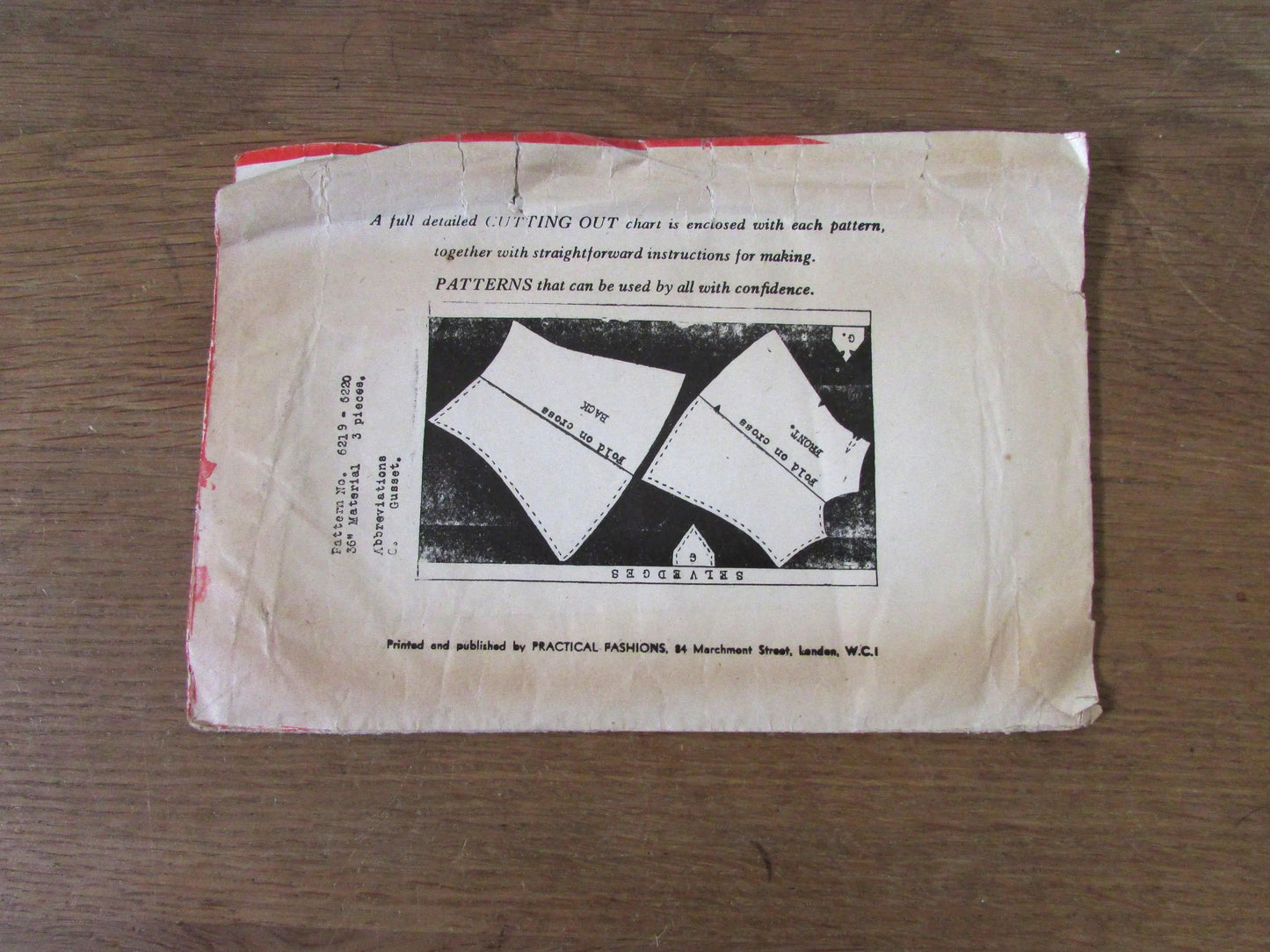 Uncut 1940s The Practical Patterns 6219 sewing pattern for cami-knickers, size 10 (complete)