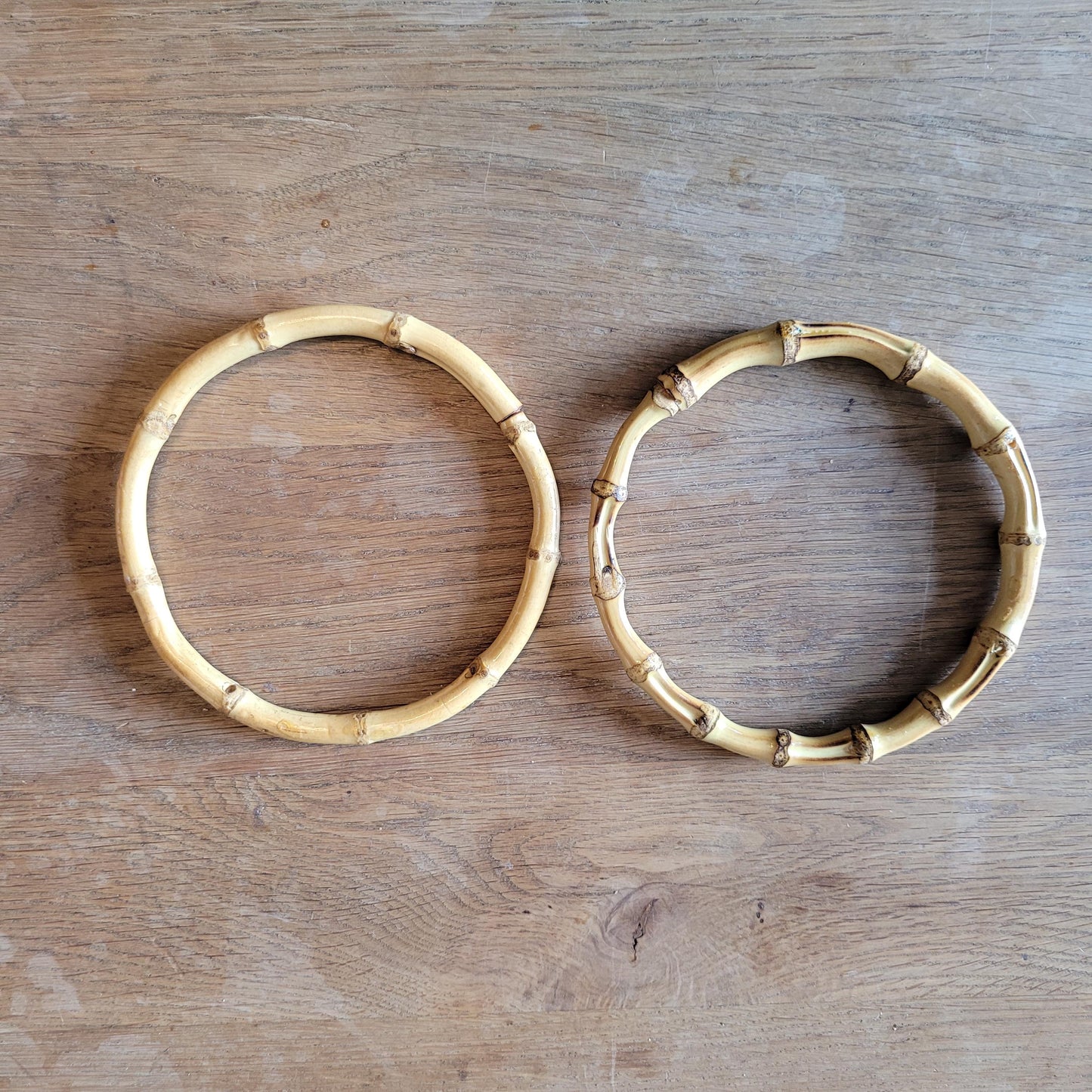 Pair of vintage round bamboo handbag/purse handles