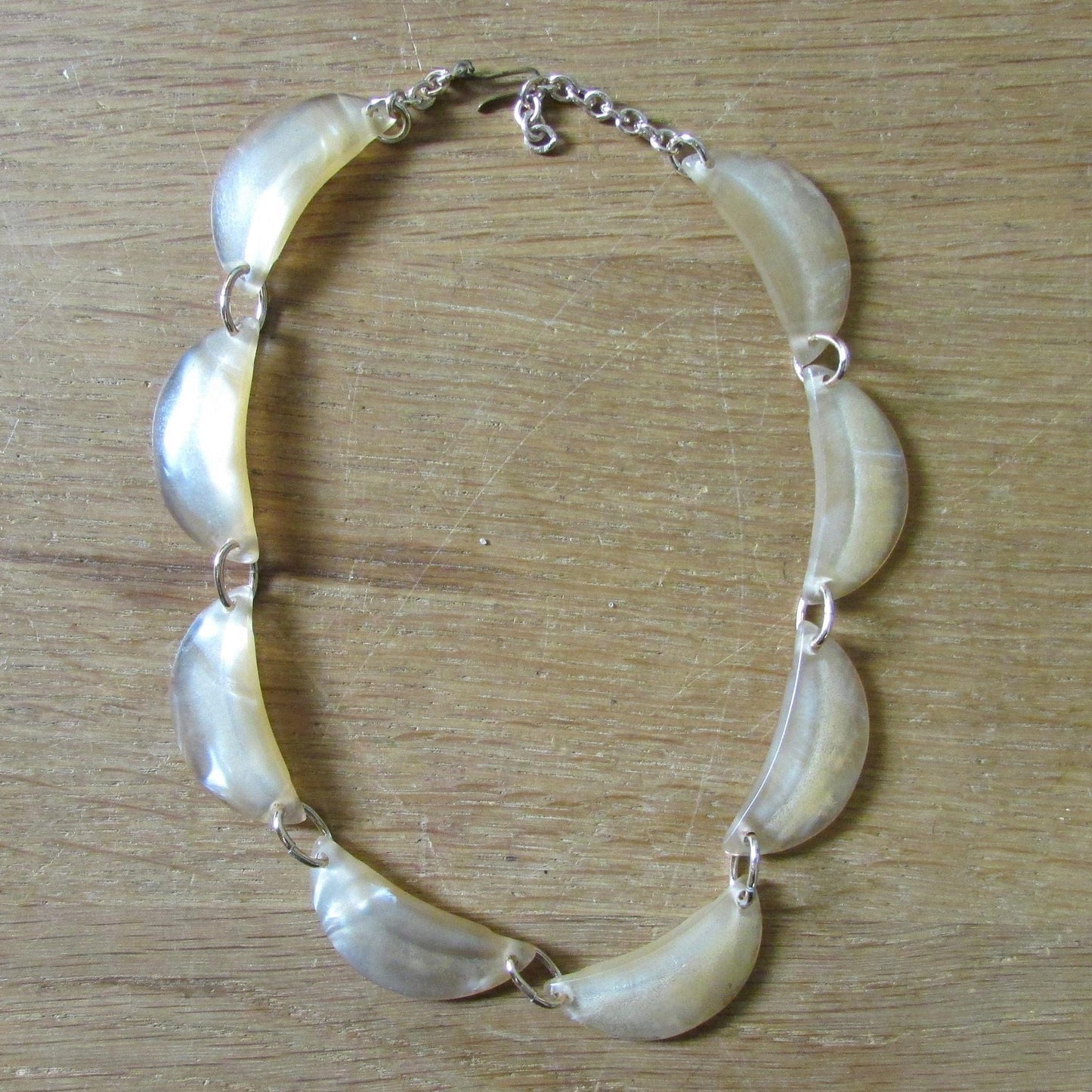 1950s Lucite curved panel necklace