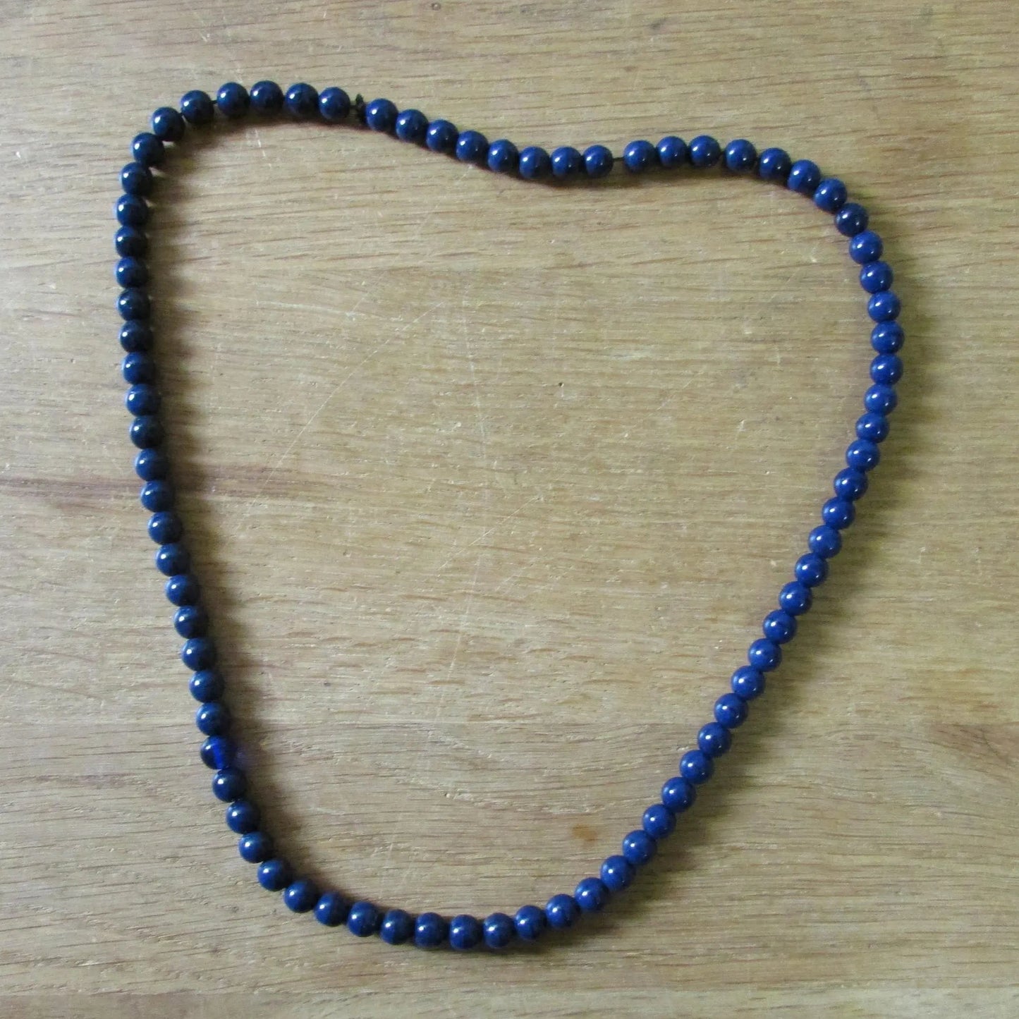 1960s deep purple glass bead necklace