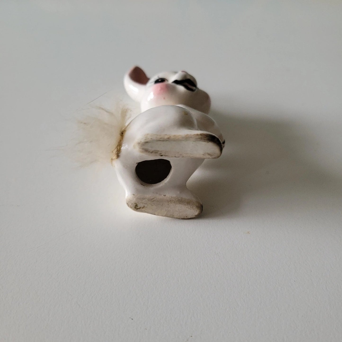 1950s Norcrest ceramic rabbit with fluffy tail