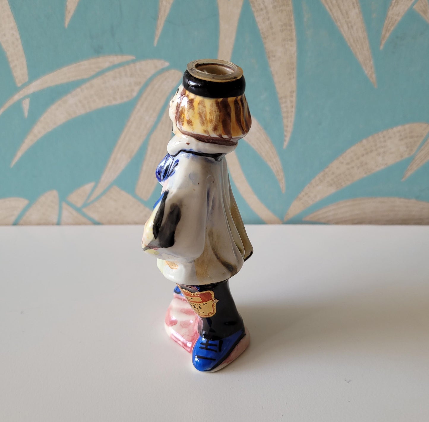1960s Drioli miniature liquor bottle/decanter: artist & risqué painting, animated