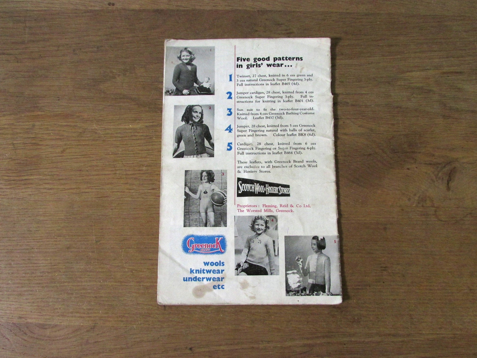 1940s Greenock The Little Folks Knitting & Crocheting Instruction Book