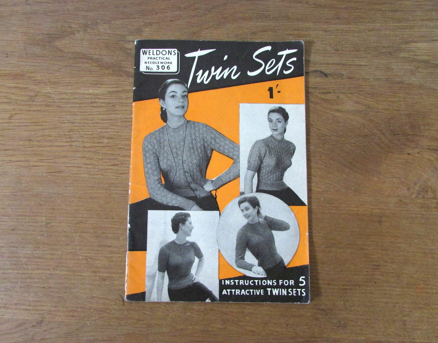 1940s/50s Weldons Practical Needlework 306 knitting patterns for twin sets