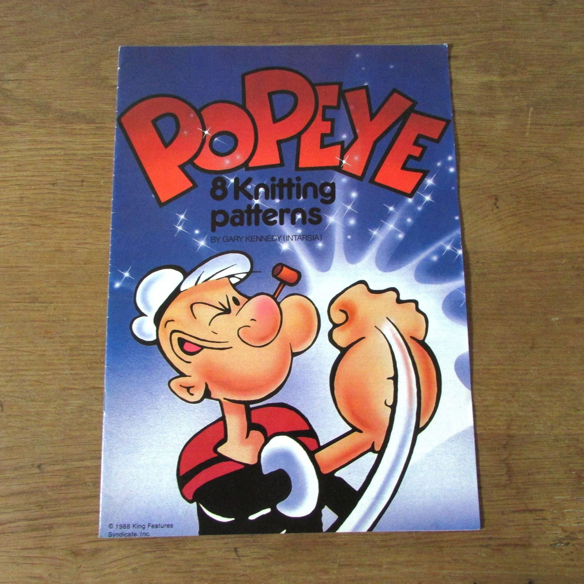 1988 eight Intarsia knitting patterns by Gary Kennedy - Popeye