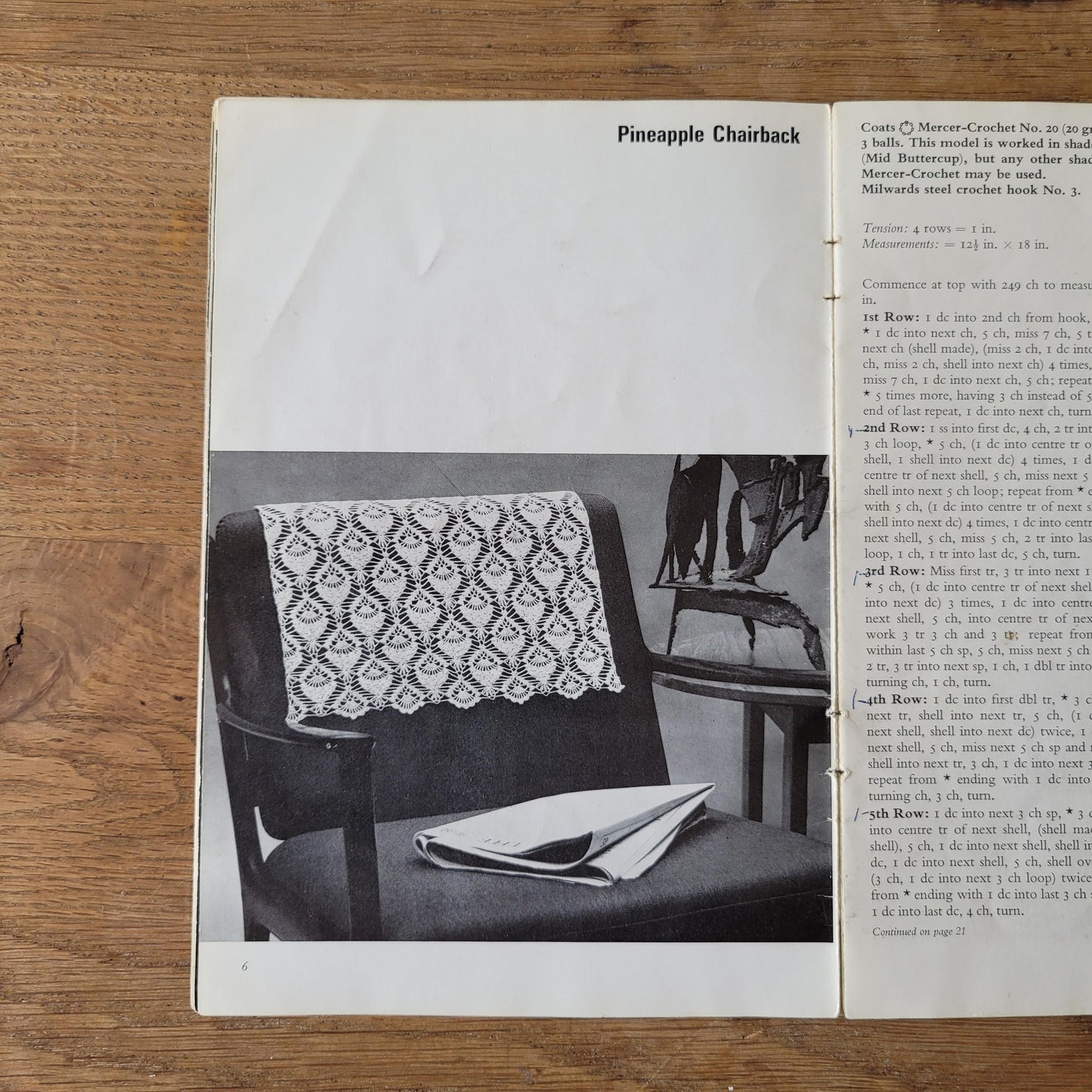 1965 Coats Sewing Group book 1009 - Chairback Designs with crochet