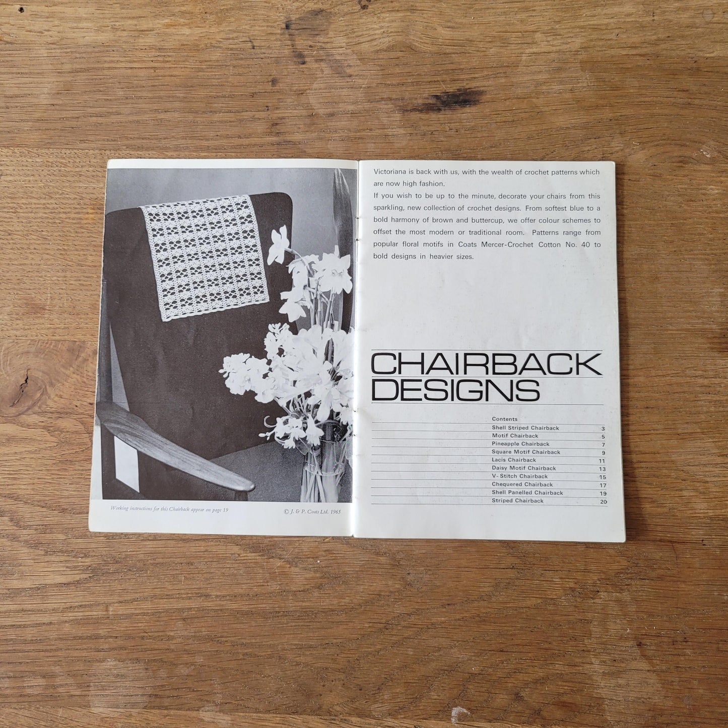 1965 Coats Sewing Group book 1009 - Chairback Designs with crochet