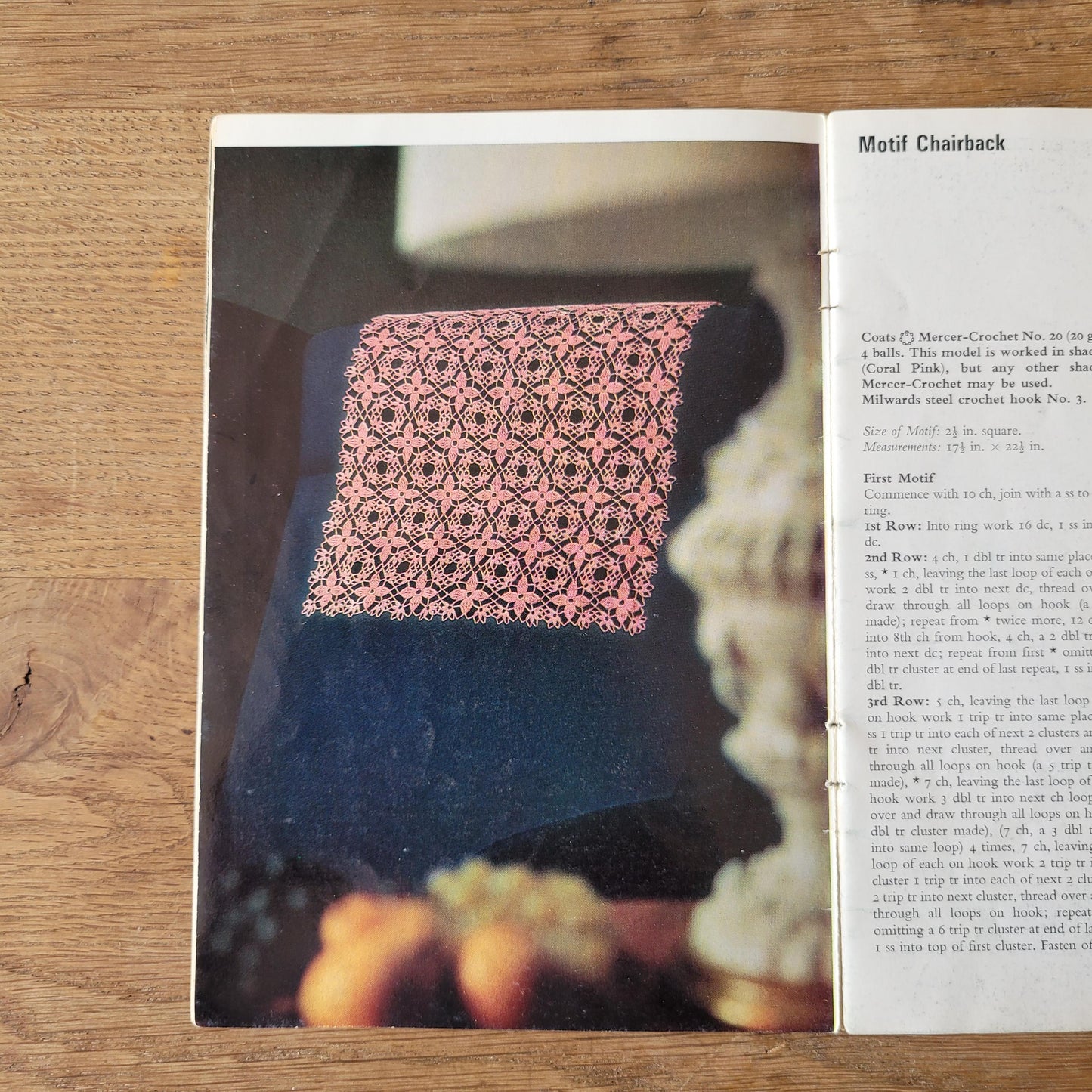 1965 Coats Sewing Group book 1009 - Chairback Designs with crochet