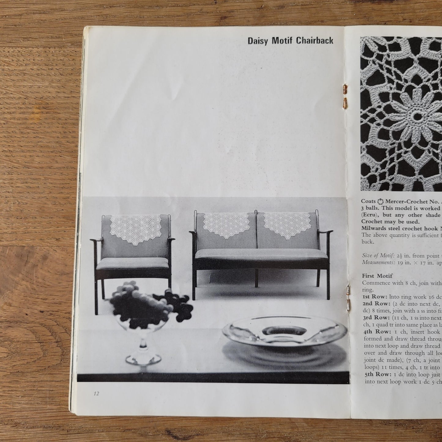 1965 Coats Sewing Group book 1009 - Chairback Designs with crochet