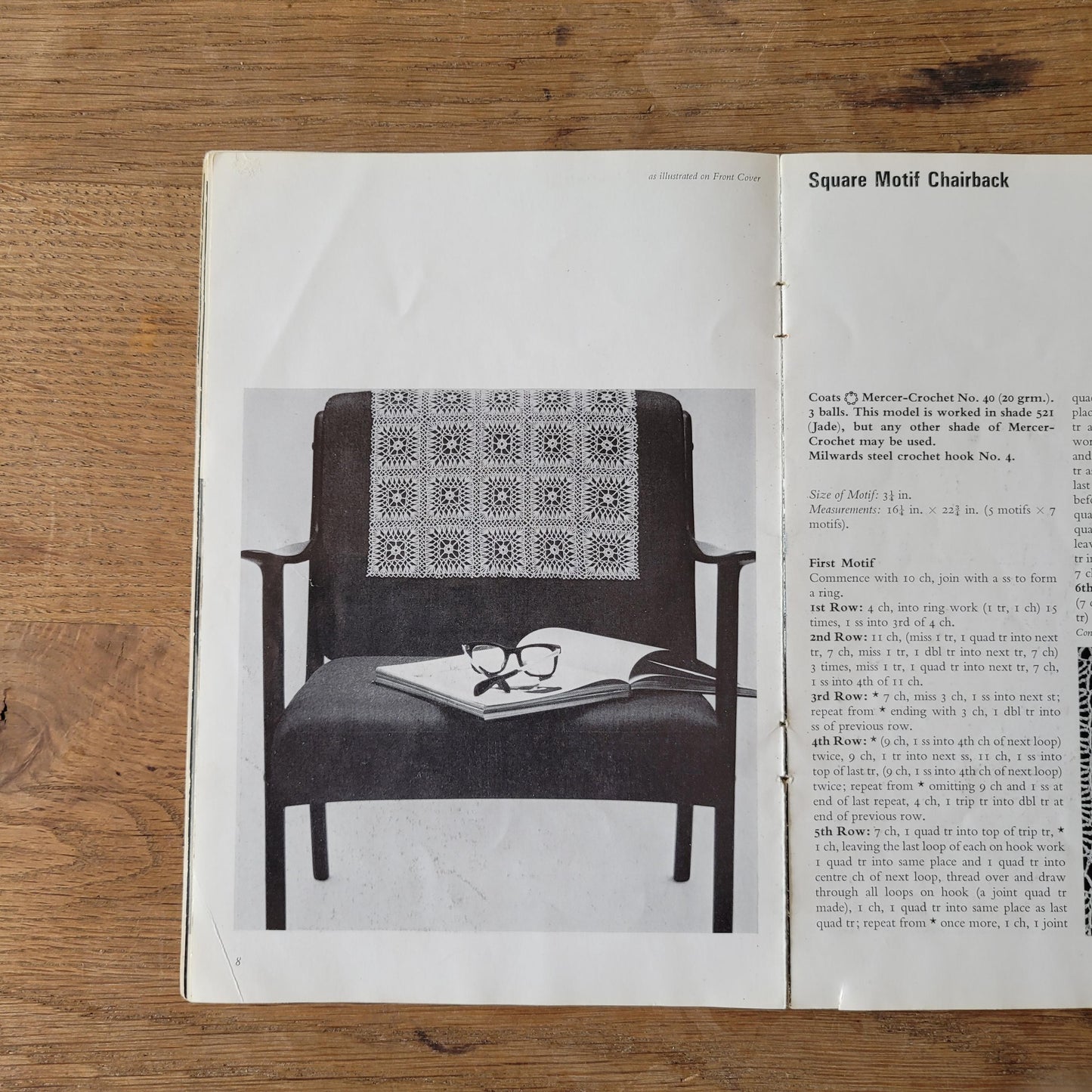 1965 Coats Sewing Group book 1009 - Chairback Designs with crochet