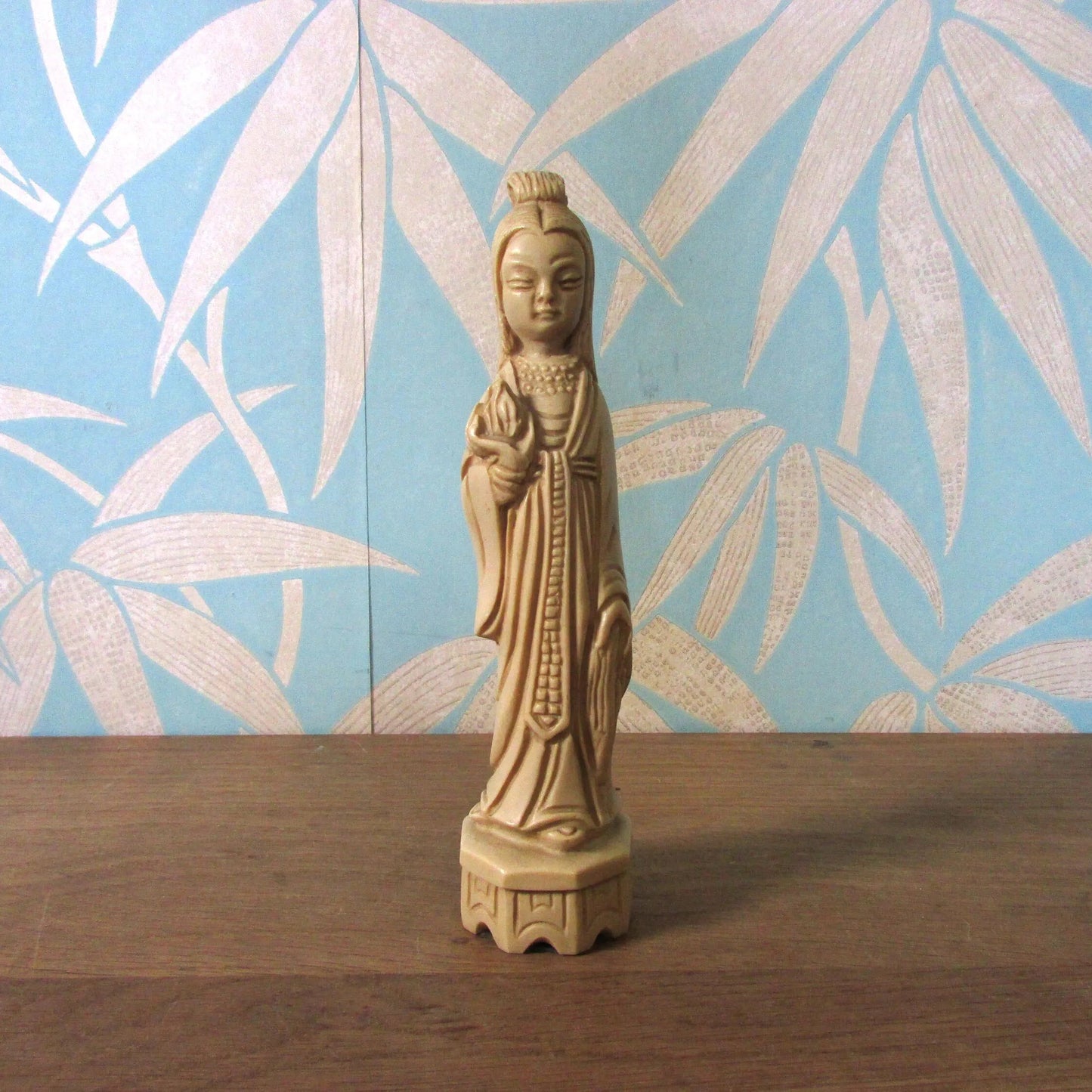 Vintage Guanyin Goddess of Mercy resin statuette