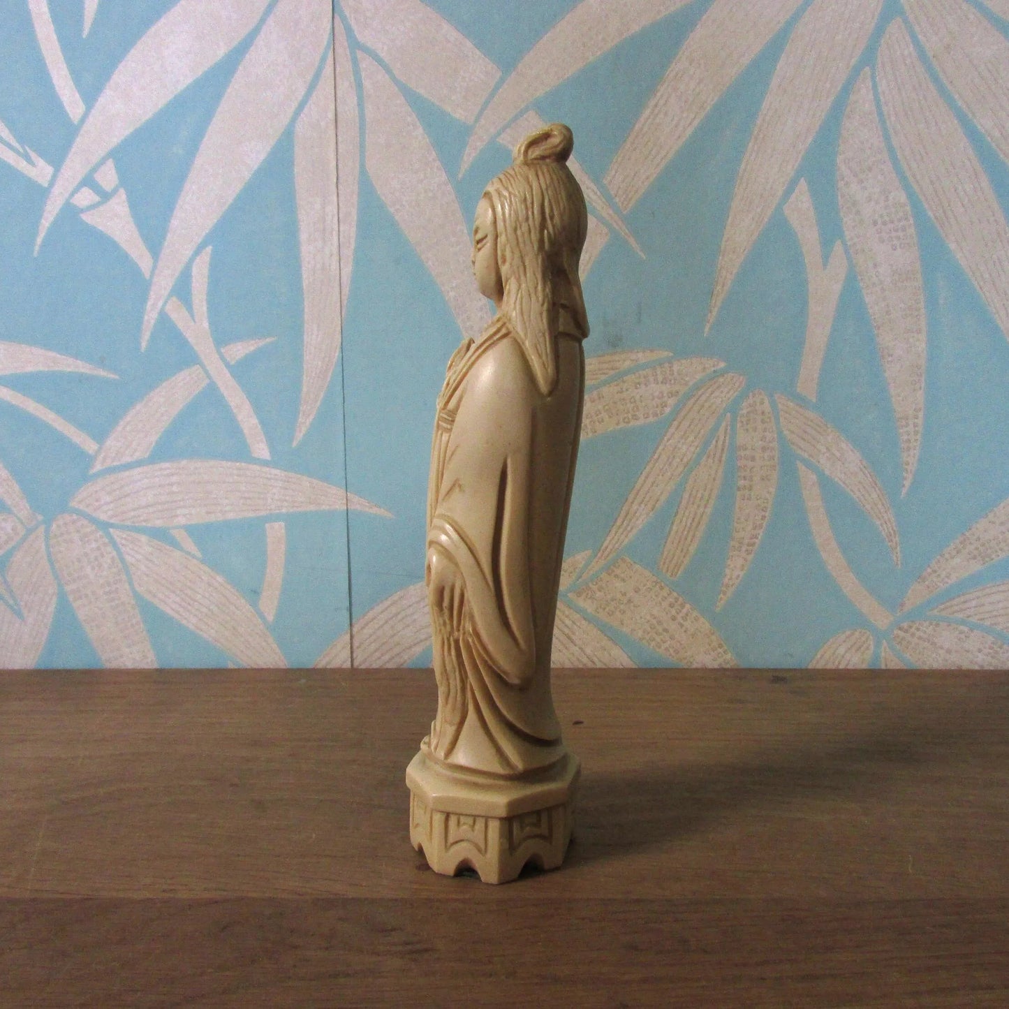 Vintage Guanyin Goddess of Mercy resin statuette