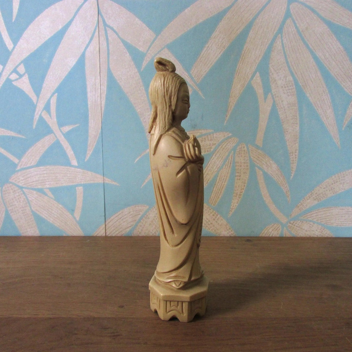 Vintage Guanyin Goddess of Mercy resin statuette