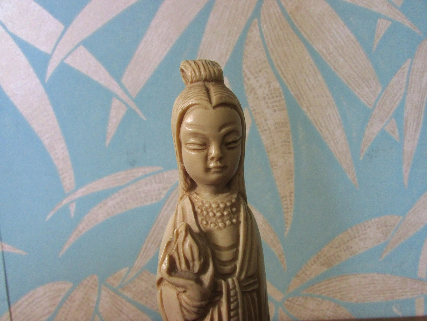 Vintage Guanyin Goddess of Mercy resin statuette