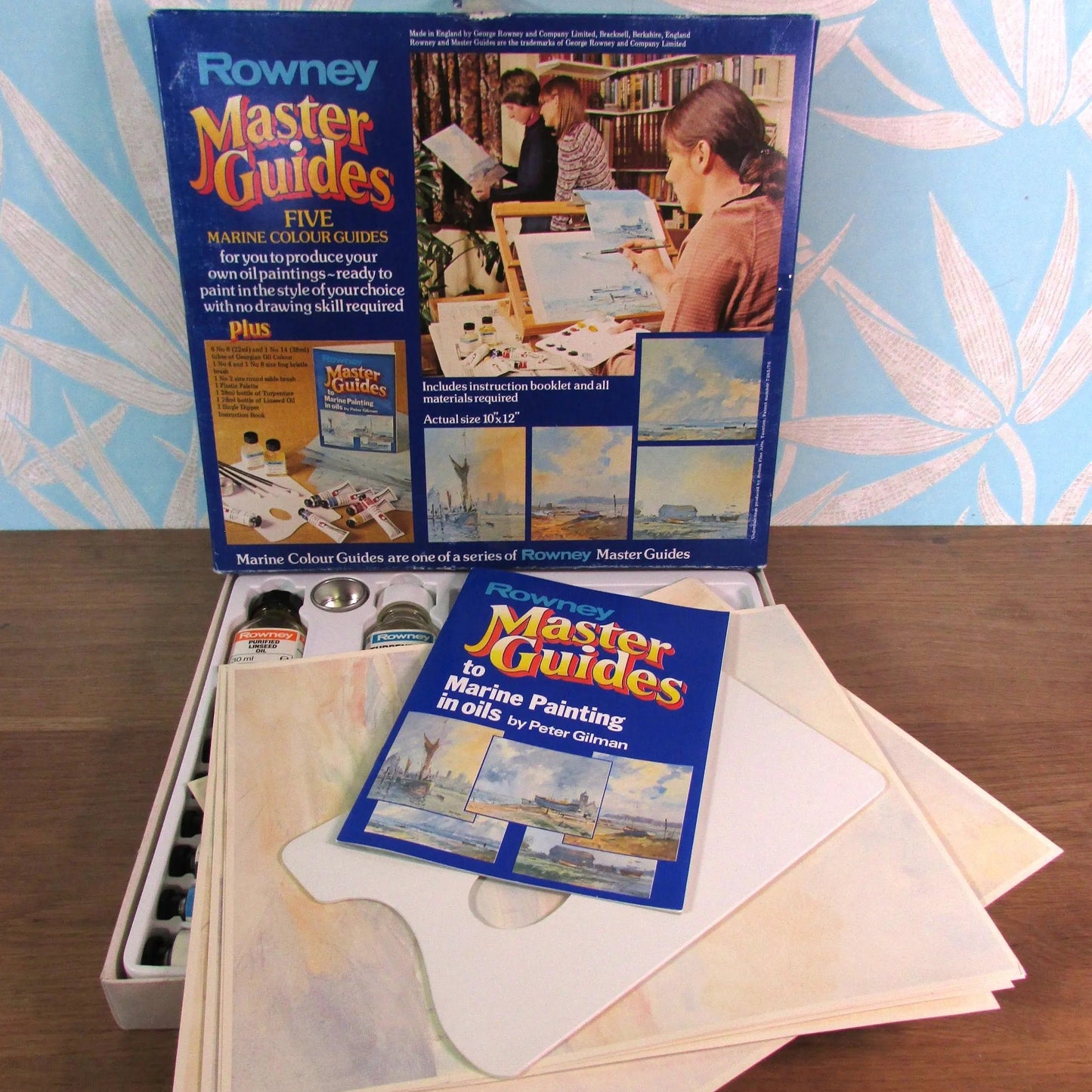 1970s Rowney Master Guide marine painting in oils kit; features 5 Marine Colour guides (see description below)