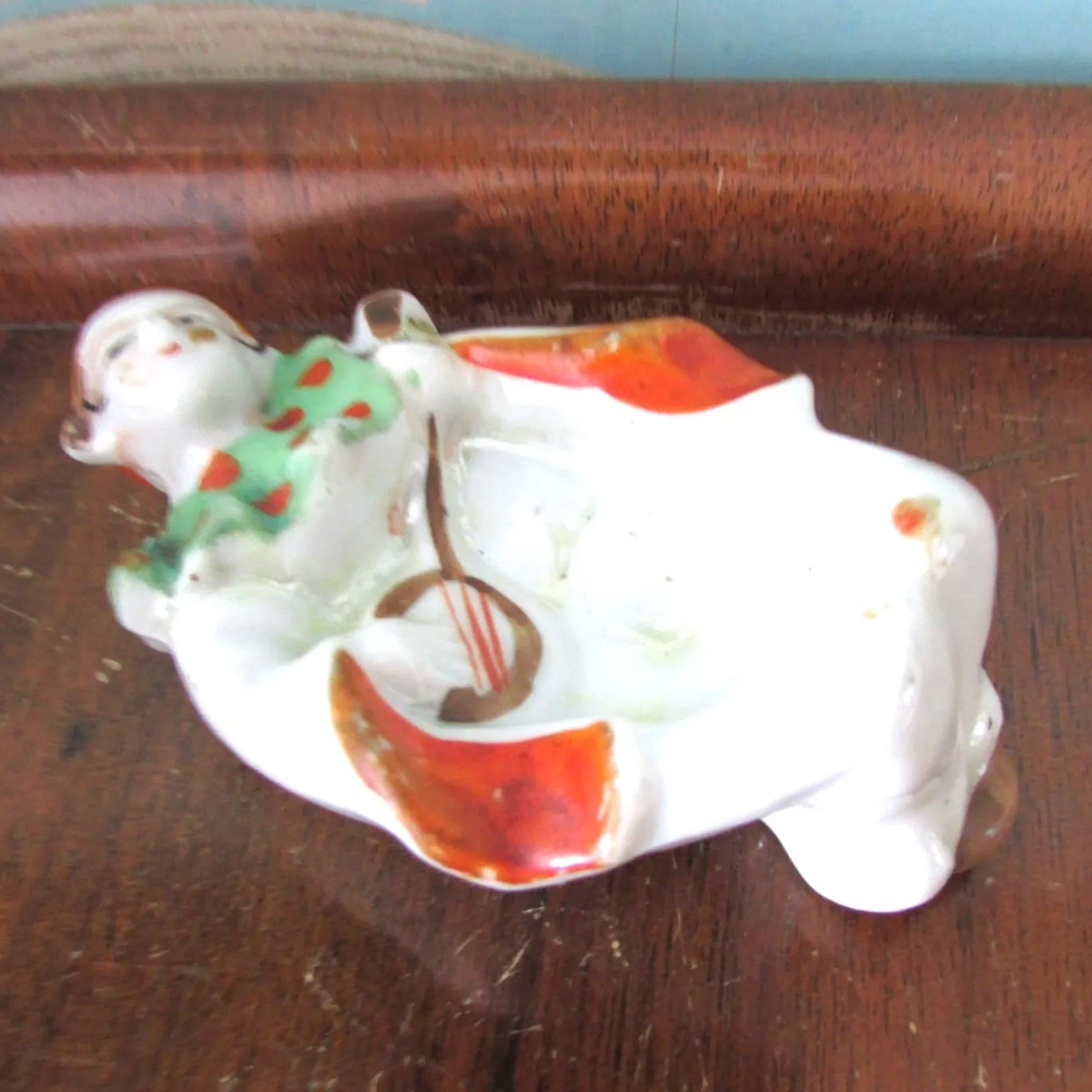 circa. 1940s Japanese lustreware Pierrot ashtray