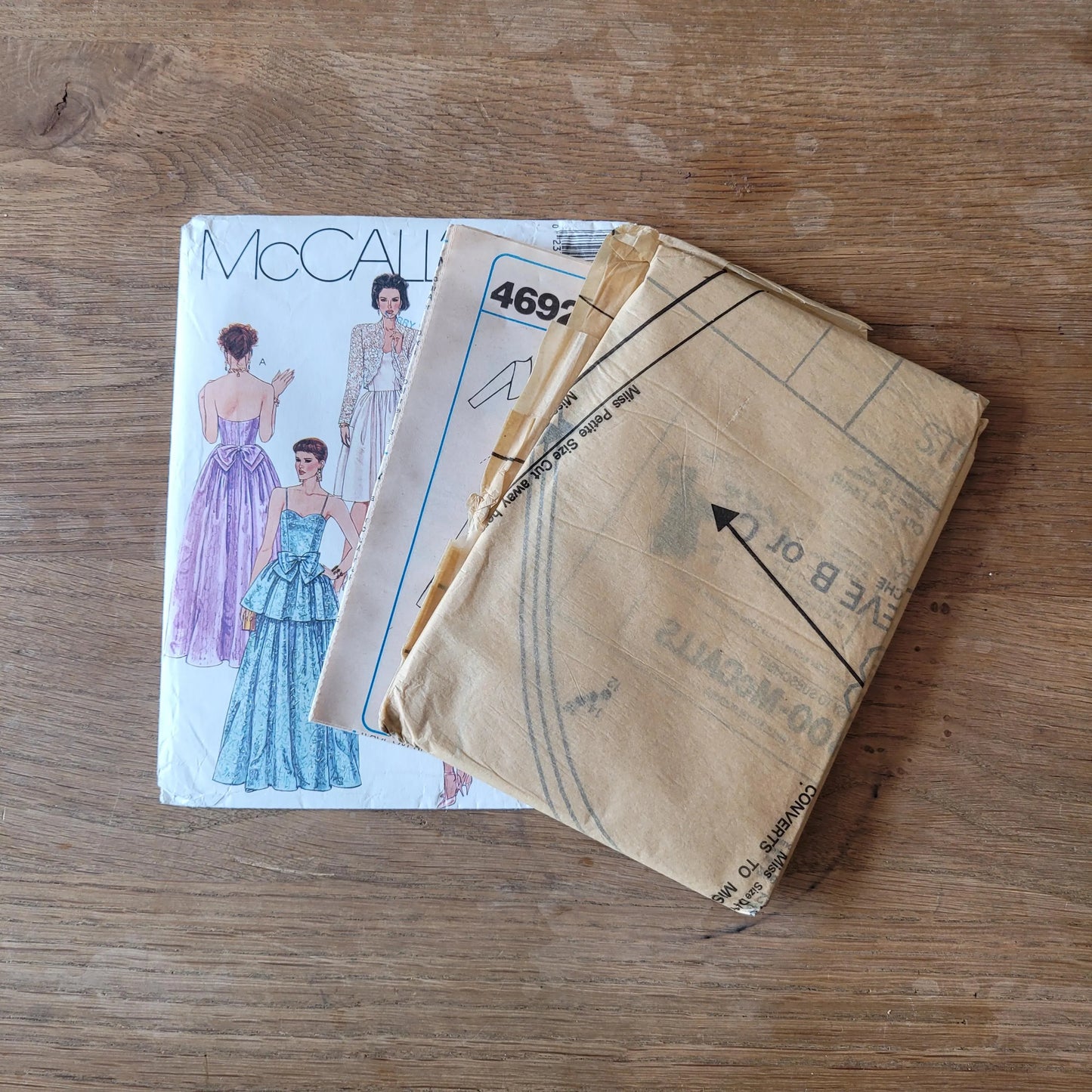 Uncut 1990 McCall's 4692 sewing pattern for misses' lined jacket, gown & dress, sizes 12 to 16 (complete, *see description below)