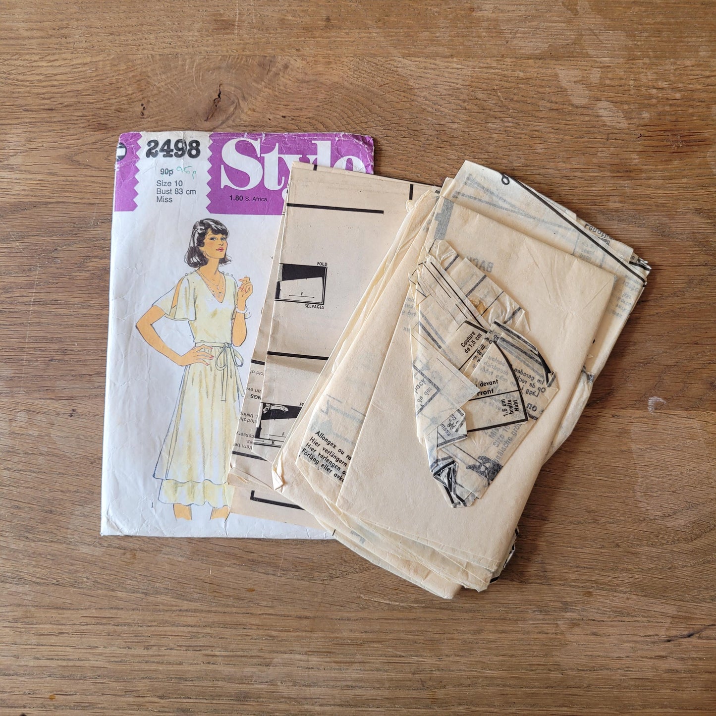 Part cut 1978 Style 2498 sewing pattern for misses' dress, size 10 (*see description below)