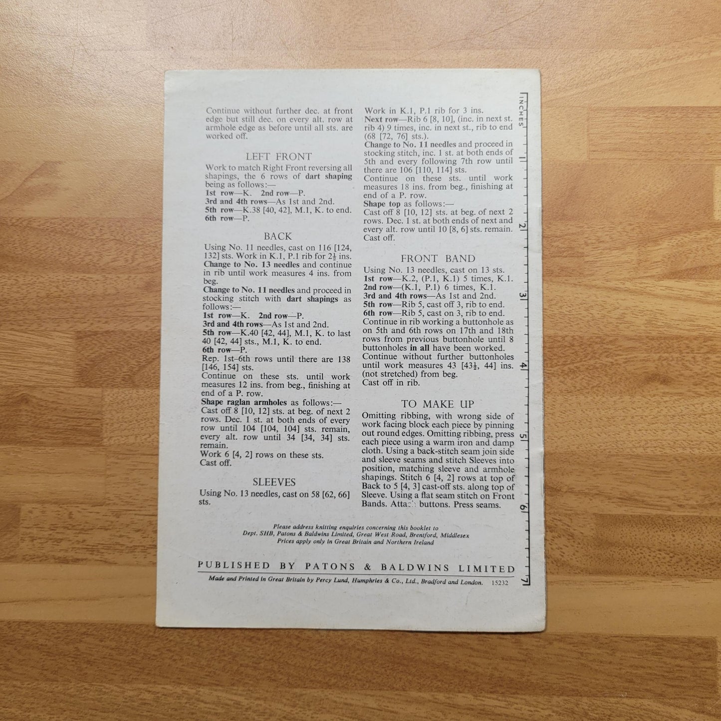 1956 P&B Wools 391 knitting pattern for raglan twin sets