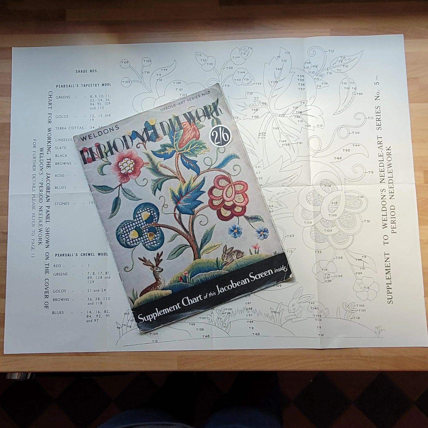 1940s Weldon's needle-art series No.5: Period Needlework (includes supplement chart)