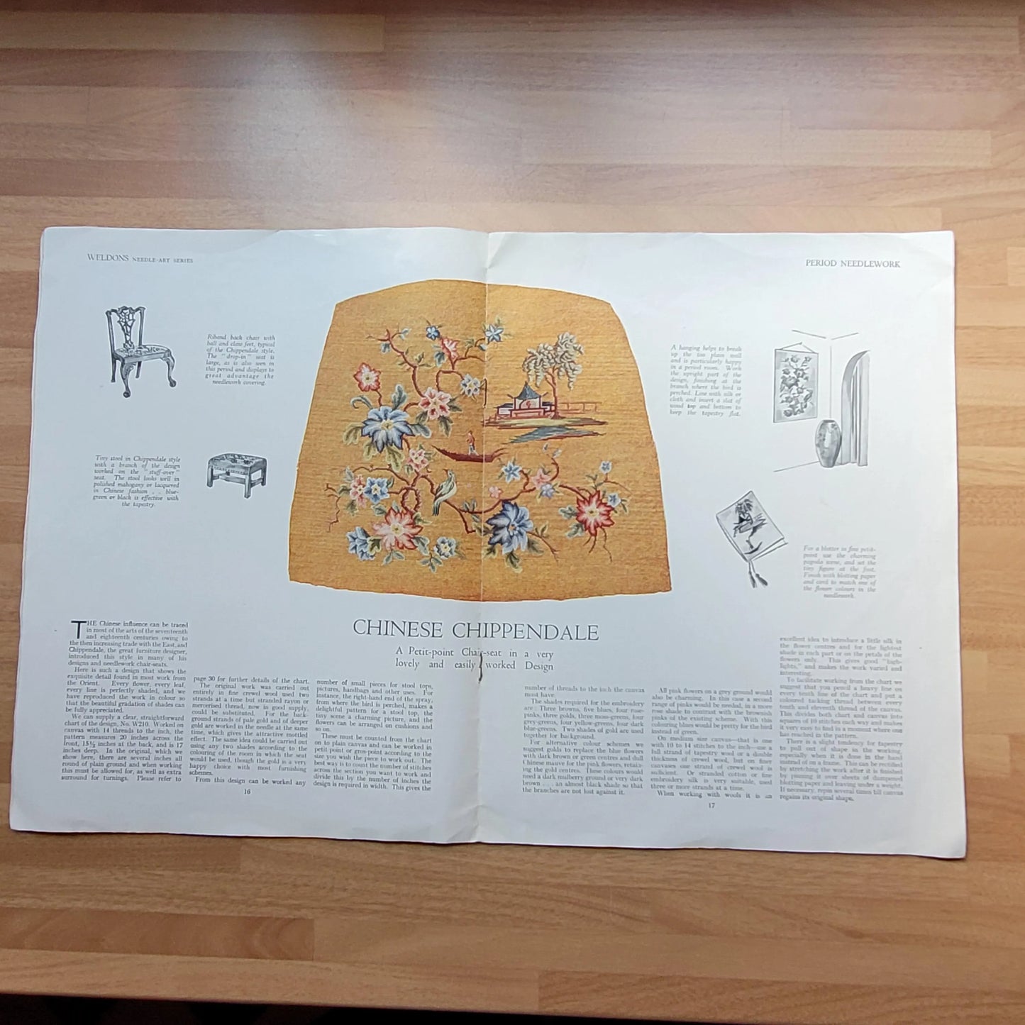 1940s Weldon's needle-art series No.5: Period Needlework (includes supplement chart)
