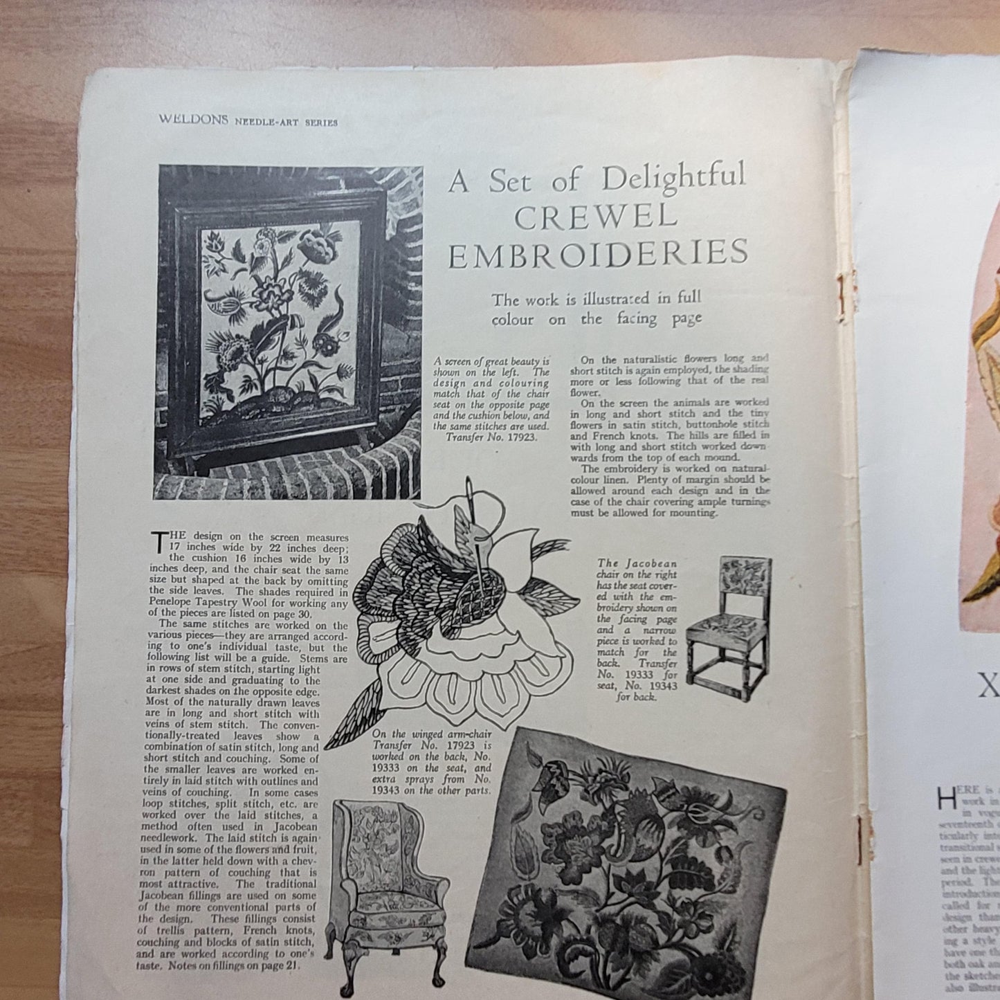 1940s Weldon's needle-art series No.5: Period Needlework (includes supplement chart)