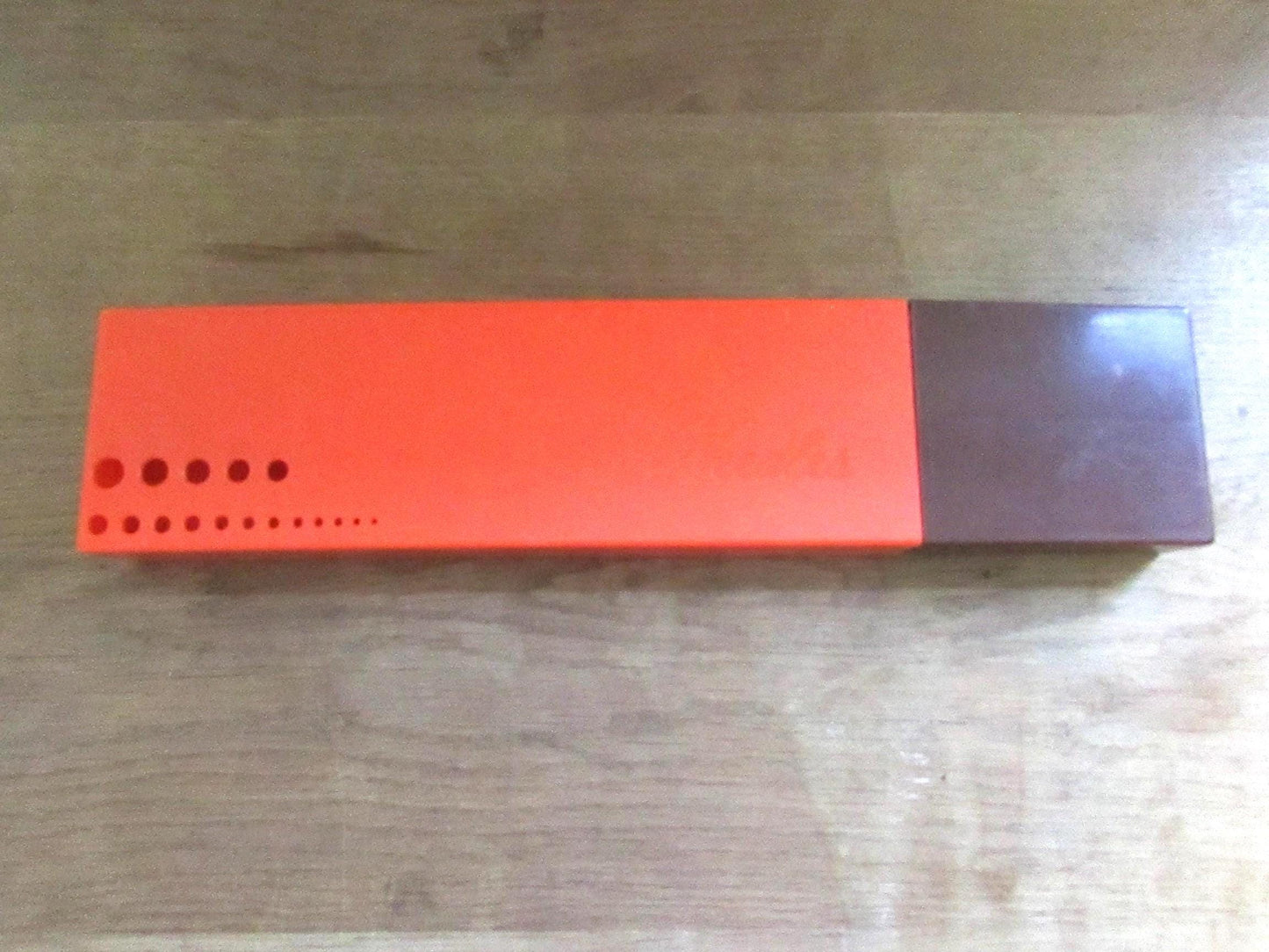 1970s plastic orange & brown knitting needles box/caddy